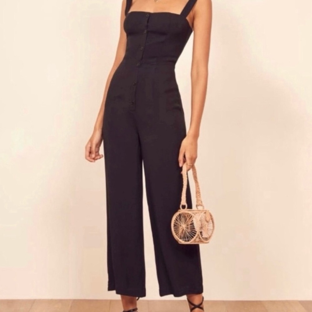 Reformation Black Della Jumpsuit